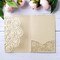 20 Pack Laser Cut Wedding Invitations Card Pocket with Envelope for Birthday Party Baby or Bride Shower Invite suitable for 5 * 7 Inches Insert Paper (Champagne)